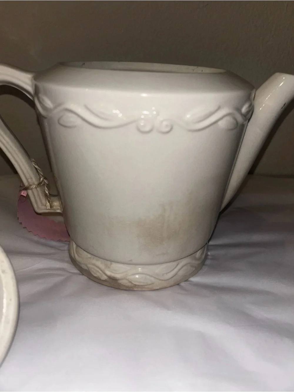 Porcelier Vitreous Dutch Boy Girl Teapot Cream Embossed USA